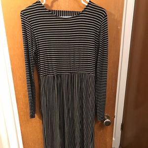 Black and white striped dress